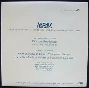 Johann Pachelbel - Kanon Und Gigue D-dur Für 3 Violinen Und Continuo / Partia Für 2 Skordierte Violinen Und Continuo N