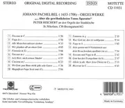 CD - Pachelbel / Peter Reichert - Orgelwerke (''Über Die Gewöhnlichsten Tonos Figuratos'')