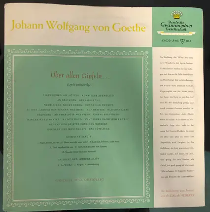 Johann Wolfgang von Goethe - Über Allen Gipfeln... (Lyrik - Zweite Folge)