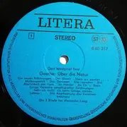 LP - Johann Wolfgang von Goethe / Gert Westphal - Goethe Über Die Natur