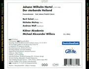 CD - Johann Wilhelm Hertel - Der Sterbende Heiland