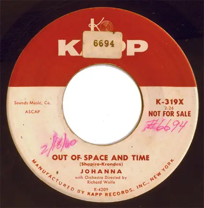 Johanna - Out Of Space And Time / Johnny Kissed A Girl