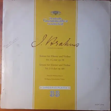 Brahms - Sonate Für Klavier Und Violine Nr. 1 Op.78 / Sonate Für Klavier Und Violine Nr. 2 Op.100