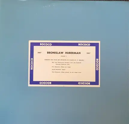 Brahms / Barbirolli - Concerto For Violin And Orchestra In D Major Op.77, Volume II (Bronislaw Huberman)