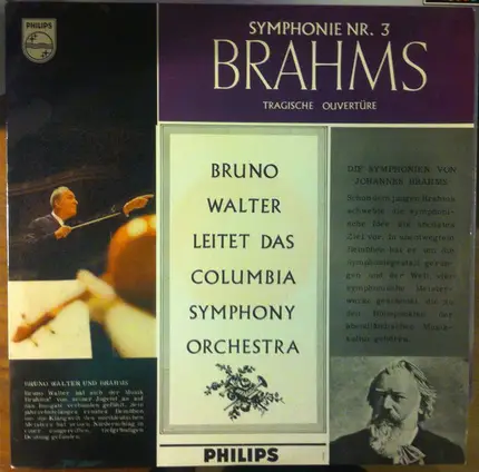 Johannes Brahms - Bruno Walter Leitet Das Columbia Symphony Orchestra - Symphonie Nr. 3; Tragische Ouvertüre