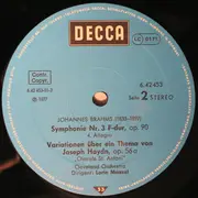 LP - Brahms - Symphonie Nr. 3, F-Dur Op. 90 - Haydn-Variationen, Op. 56 a
