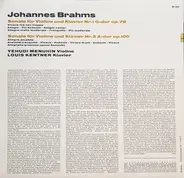 Johannes Brahms , Yehudi Menuhin , Louis Kentner - Sonaten Für Violine Und Klavier Nr.1 G-Dur Op.78, Nr.2 A-Dur Op.100