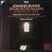 Double LP - Johannes Brahms , Agnes Giebel , Helen Watts , Hermann Prey , Ernest Ansermet - Ein Deutsches Requiem, Op. 45 / Nänie, Op. 82 / Rhapsodie Für Alt, Männerchor Und Orchester, Op. 53