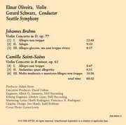 CD - Brahms / Saint-Saëns - Violin Concerto In D, Op 77 / Violin Concerto In B Minor, Op. 61