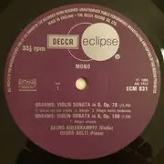 LP - Brahms - Violin Sonata In G, Op.78 / Violin Sonata In A, Op.100 / Violin Sonata In D Minor, Op.108 - Mono