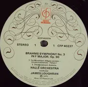 LP - Johannes Brahms , James Loughran , Hallé Orchestra - Symphony No. 3 In F Major, Op. 90, Hungarian Dances