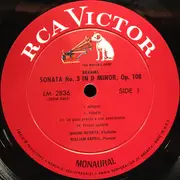 LP - Brahms / Sinding / Ravel - Sonata In D Minor For Violin And Piano - Mono