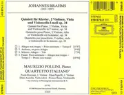 CD - Brahms - Klavierquintett Op. 34 = Piano Quintet = Quintette Pour Piano Et Cordes
