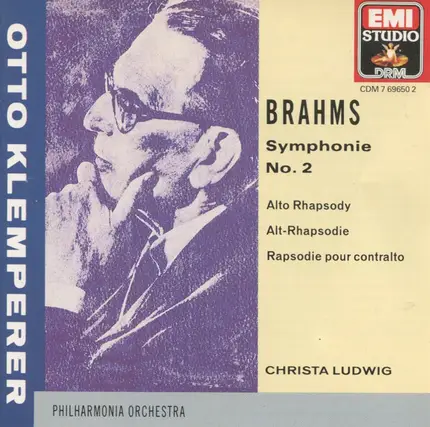 Brahms - Symphonie No. 2 / Alto Rhapsody = Alt-Rhapsodie = Rapsodie Pour Contralto