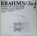 Double LP - Johannes Brahms , Polish National Radio Symphony Orchestra , Stanislaw Wislocki - Symphonies 3 & 4 - Gatefold