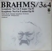 Double LP - Johannes Brahms , Polish National Radio Symphony Orchestra , Stanislaw Wislocki - Symphonies 3 & 4 - Gatefold