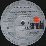 LP - Johannes Heesters - Die Großen Erfolge Von Gestern (Das Wunschkonzert)