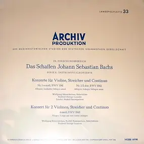 J. S. Bach - 'Das Schaffen Johann Sebastian Bachs' Serie K: Instrumentalkonzerte
