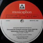 LP - Bach , E. Stefańska-Łukowicz - Chromatische Fantasie Und Fuge, Italienisches Konzert Partita Nr. 2
