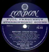 LP - Johann Strauss Jr. - Strauss Waltzes (Mantovani and his Orchestra)