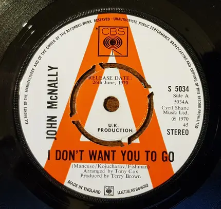 John MacNally - I Don't Want You To Go