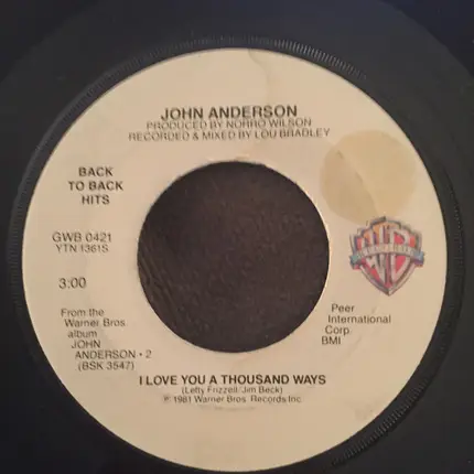John Anderson - I'm Just An An Old Chunk Of Coal (But I'm Gonna Be A Diamond Someday) / I Love You A Thousand Ways