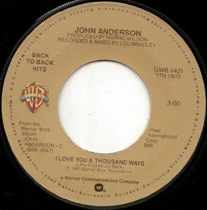 John Anderson - I'm Just An Old Chunk Of Coal (But I'm Gonna Be A Diamond Someday) / I Love You A Thousand Ways