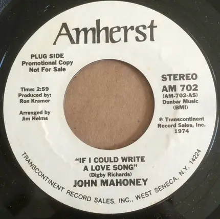 John Culliton Mahoney - If I Could Write A Love Song