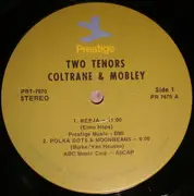 LP - John Coltrane With Hank Mobley - 2 Tenors