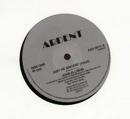John Ellison - Just be sincere / Instru / Accapella