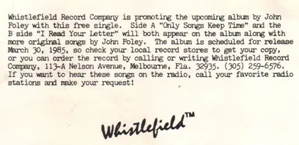 John Foley - Only Songs Keep Time