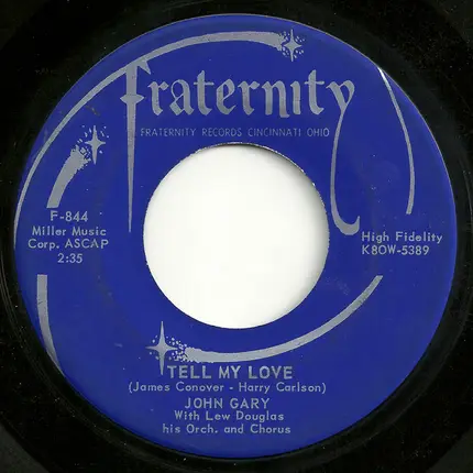 John Gary With Lew Douglas And His Orchestra - Let Them Talk / Tell My Love