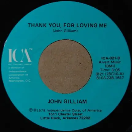 John Gilliam - (Tonight's The Night) Love Will Make It Alright / Thank You For Loving Me