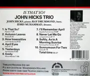 CD - John Hicks Trio - Is That So?