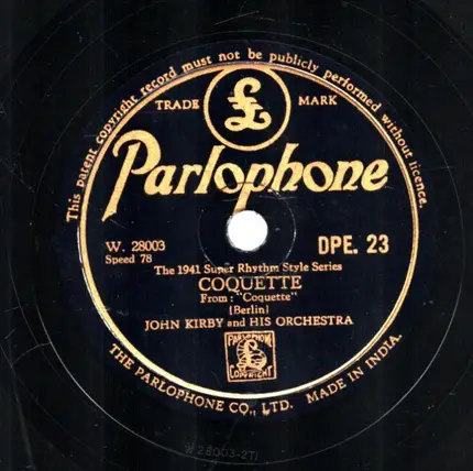 John Kirby And His Orchestra - Coquette / Rose Room