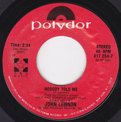 John Lennon - Nobody Told Me