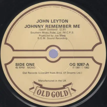 John Leyton - Johnny Remember Me
