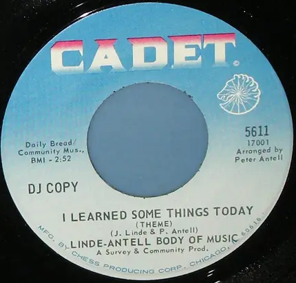 John Linde With The Linde Antell Body Of Music - Accordingly / I Learned Some Things Today
