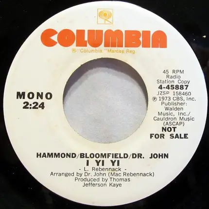 John Paul Hammond / Mike Bloomfield / Dr. John - I Yi Yi