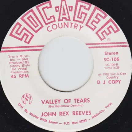 John Reeves - I'm Free From Your Love / Valley Of Tears