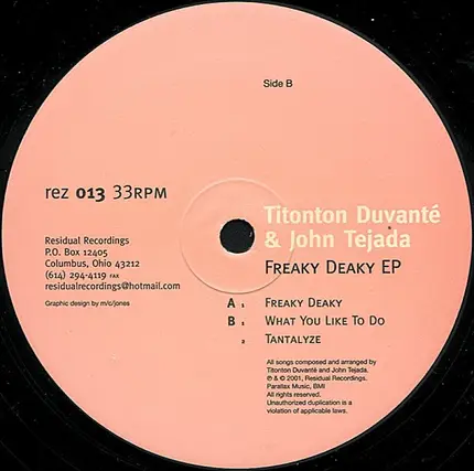 John Tejada & Titonton Duvanté - Freaky Deaky EP