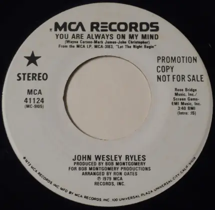 John Wesley Ryles - You Are Always On My Mind