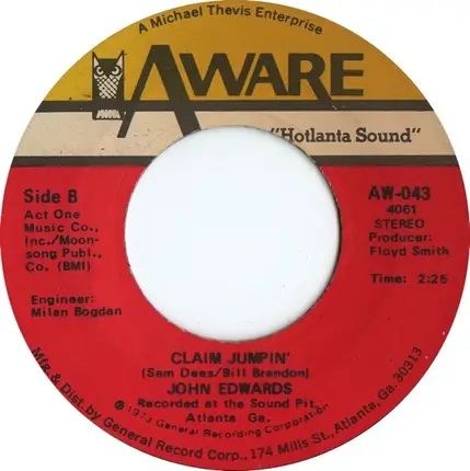 John Edwards - Careful Man / Claim Jumpin'