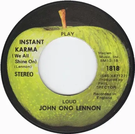 John Lennon / Yoko Ono With The Plastic Ono Band - Instant Karma