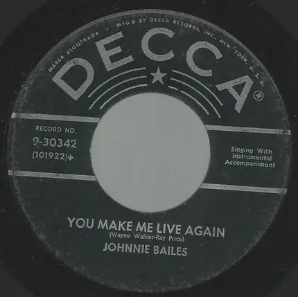 Johnnie Bailes - You Make Me Live Again