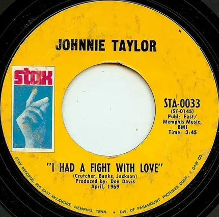 Johnnie Taylor - I Had A Fight With Love / Testify (I Wonna)