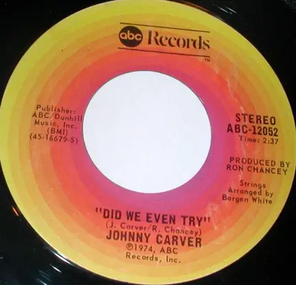 Johnny Carver - January Jones / Did We Even Try