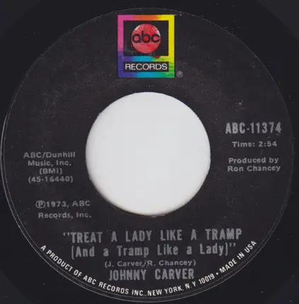 Johnny Carver - You Really Haven't Changed / Treat A Lady Like A Tramp