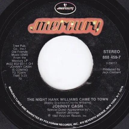 Johnny Cash - The Night Hank Williams Came To Town
