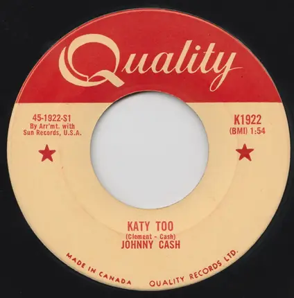 Johnny Cash - Katy Too / I Forgot To Remember To Forget